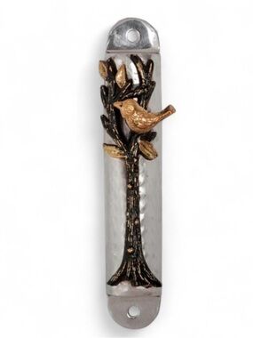NIB Elegant Tree of Life Mezuzah Case - Yair Emanuel Judaica